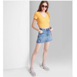 Wild Fable Women's Low-Rise Denim Mini Skirt Size 10